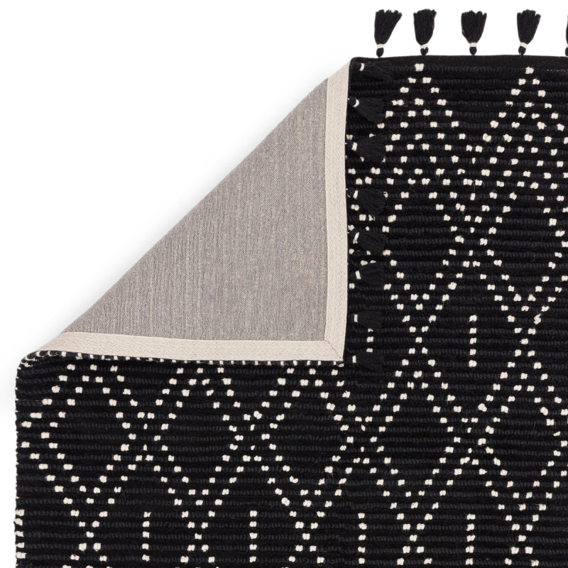 Nepal Black/Cream Diamond Rug Rug - Image 3