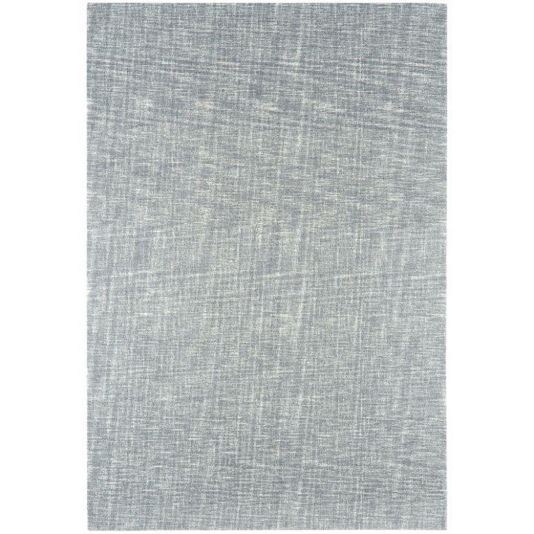 Light grey woven area rug with subtle textured linear pattern