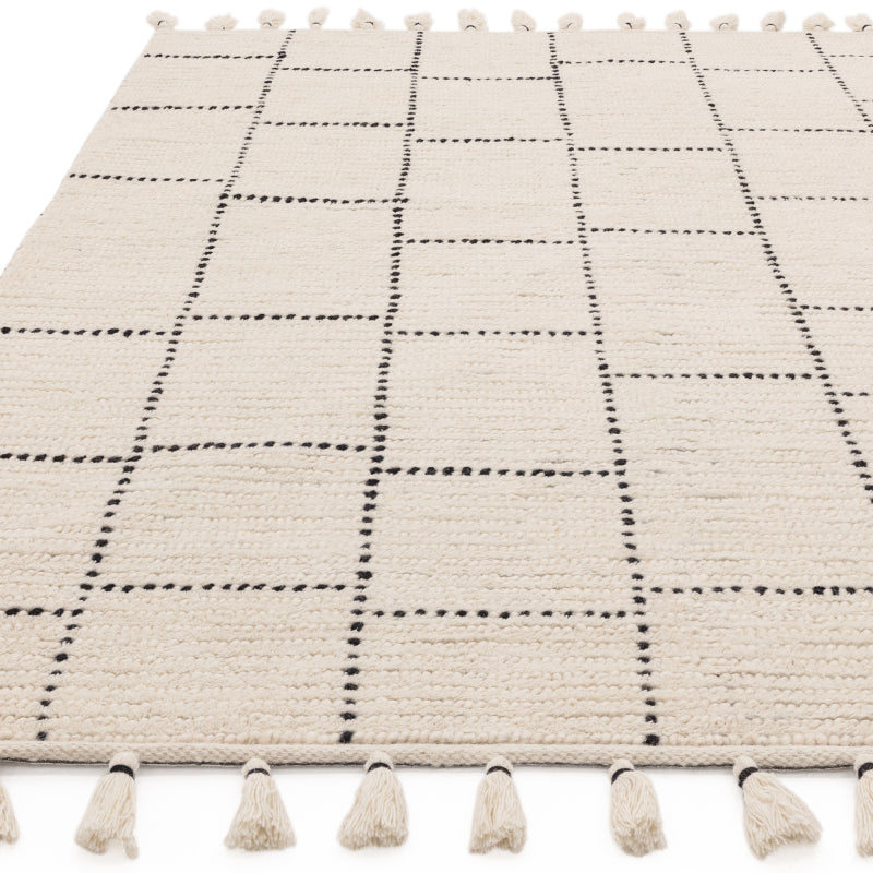 Nepal Cream/Black Tile Rug Rug - Image 6