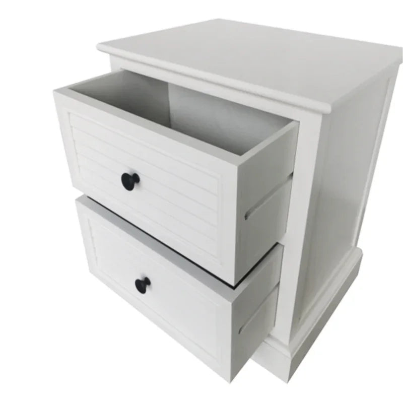 Elise 2 Drawer Bedside Cabinet Pearl White