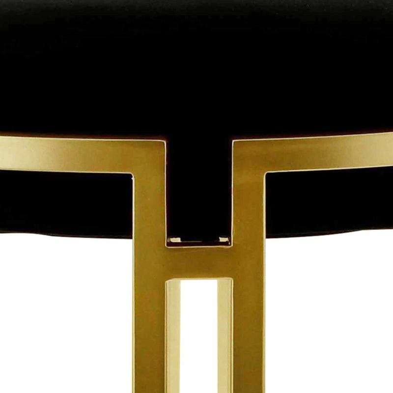 120cm Black Velvet Tufted Bench with Gold Legs
