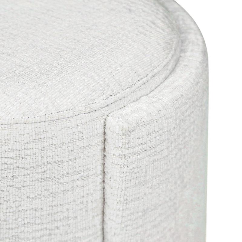43cm Ivory Chenille Round Stool