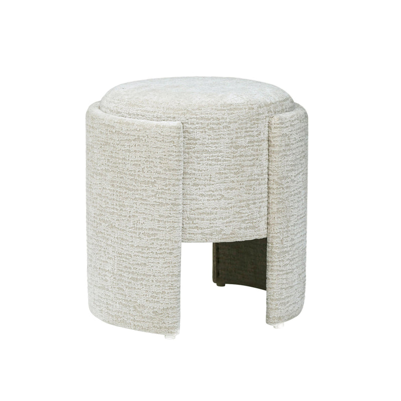 43cm Taupe Chenille Round Stool