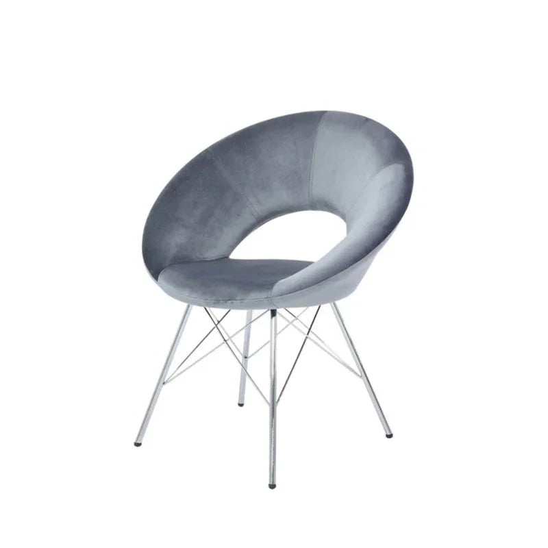 Orb Dining Chair Grey Velvet