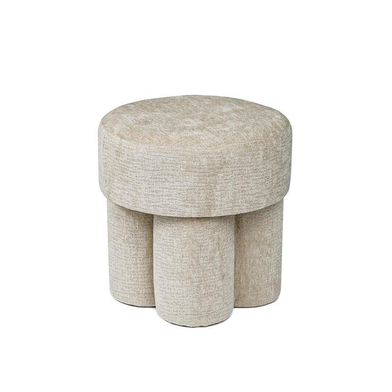 47.5cm Beige Chenille Round Stool
