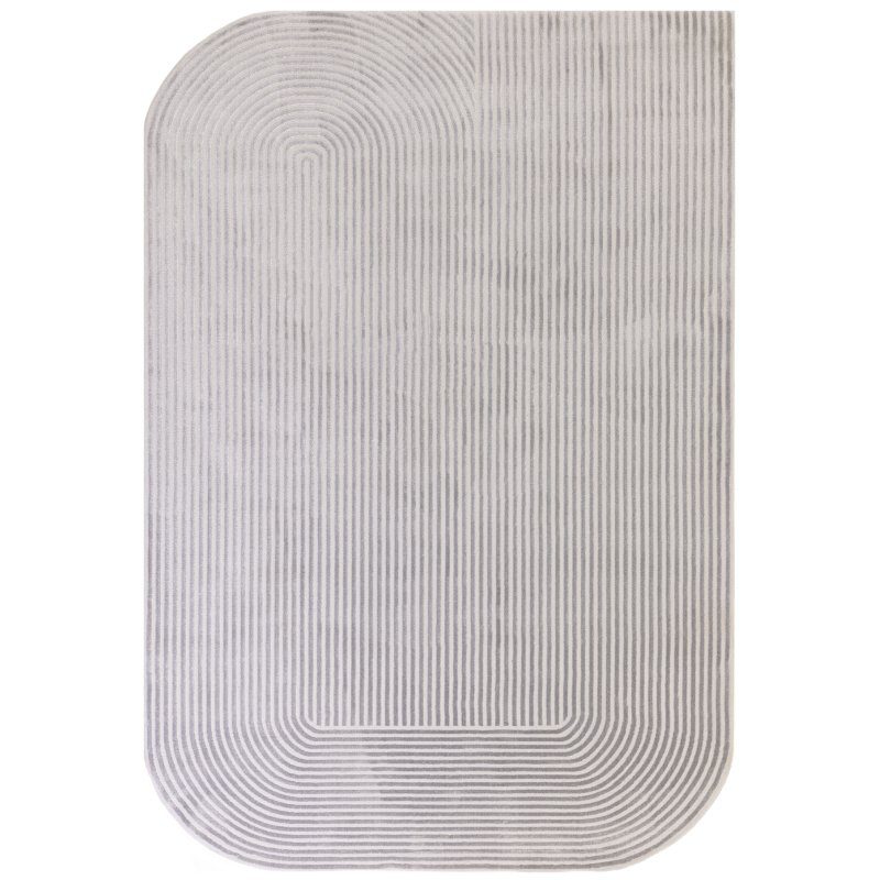 Kuza Shape Silver / Grey Rug