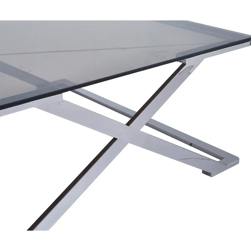 Axel Grey Gunmetal Coffee Table with Smoke Glass Top