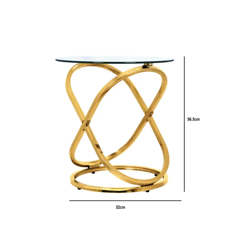 Rizzo Gold End Table Glass