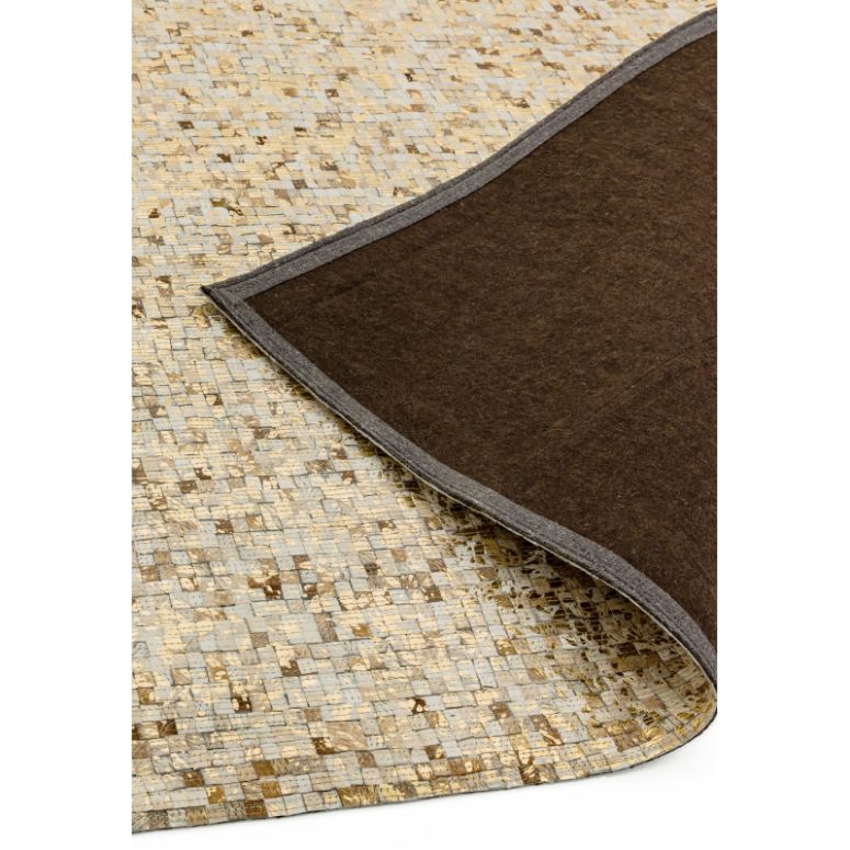 Elona Mosaic Cowhide Gold Rug - Image 4