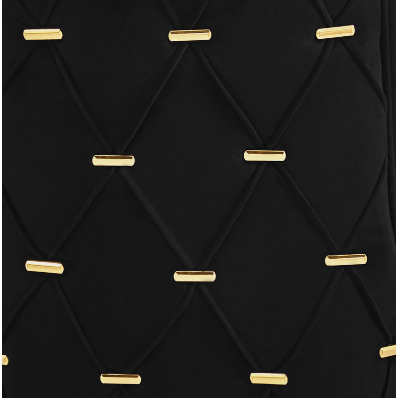 Casas Black Velvet Dining Chair with Gold Legs