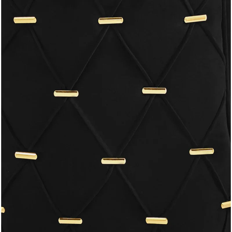 Casas Black Velvet Dining Chair with Gold Legs