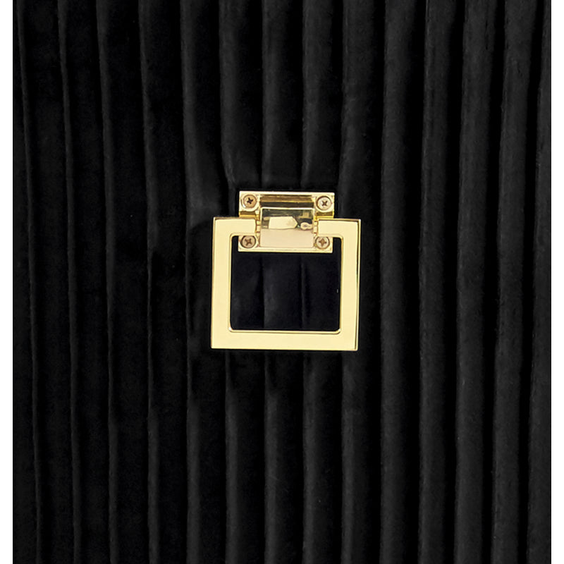 Eris Black Velvet Dining Chair with Gold Legs