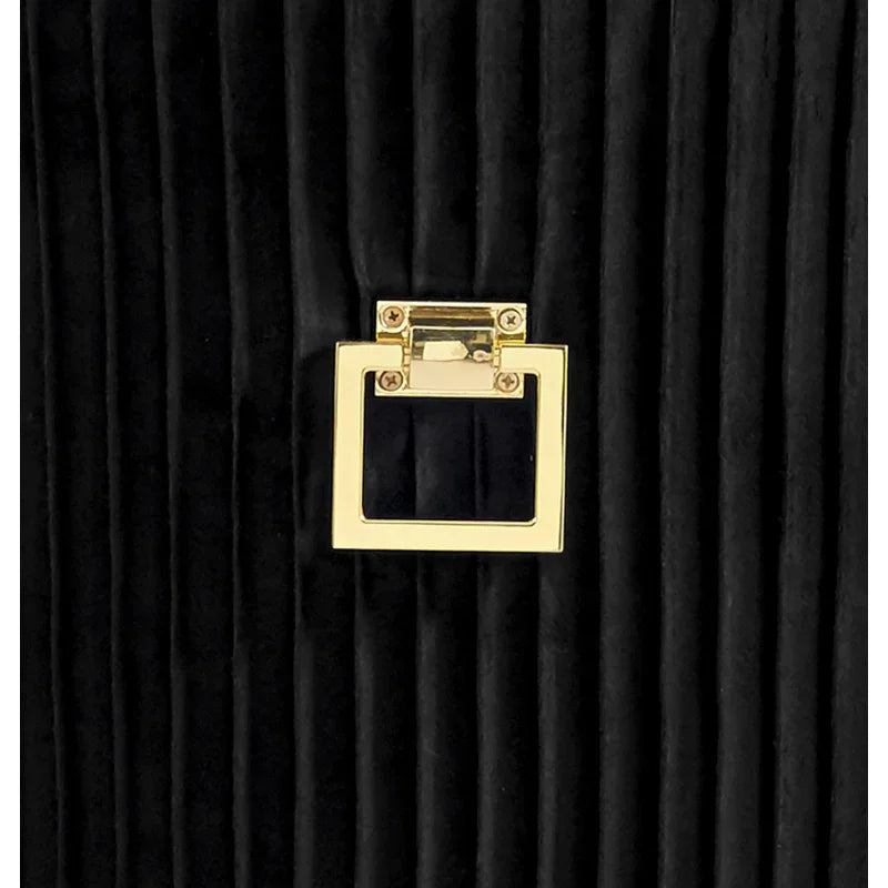 Eris Black Velvet Dining Chair with Gold Legs