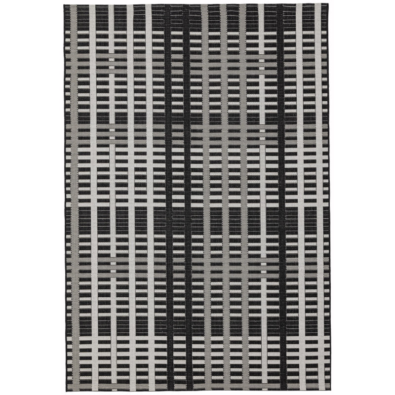 Patio 22 Black Grid Rug - Image 1