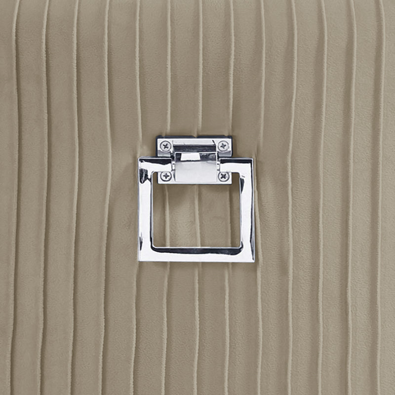 Eris Taupe Velvet Bar Stool with Chrome Legs