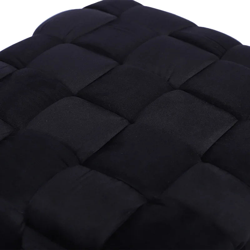 Black Velvet Woven Ottoman
