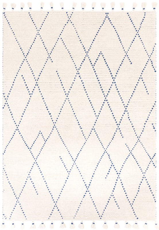 Nepal Cream/Blue Linear Rug Rug - Image 1