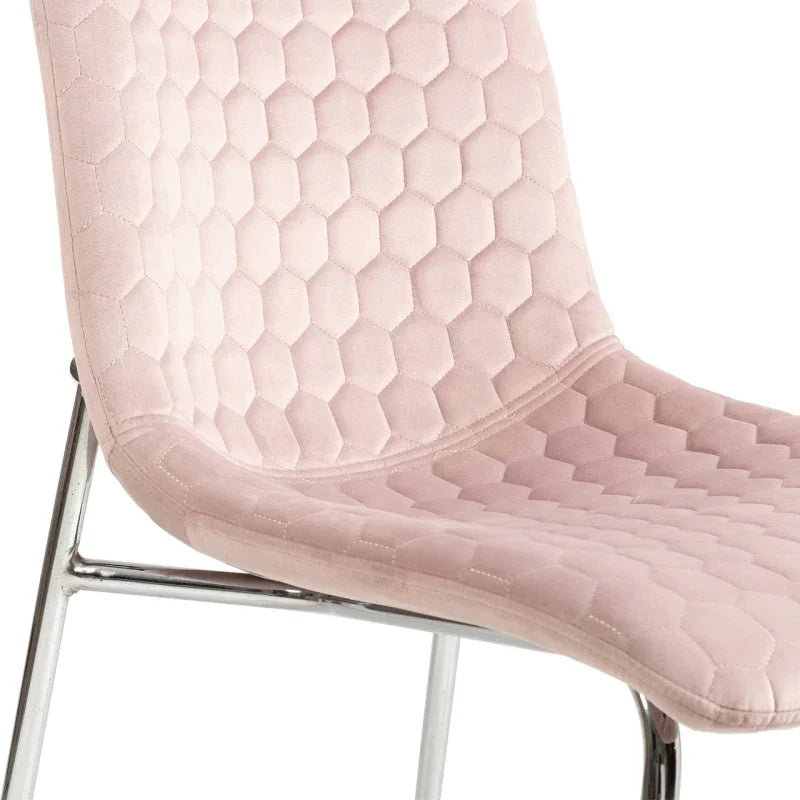 Zula Pink Dining Chair with Chrome Legs