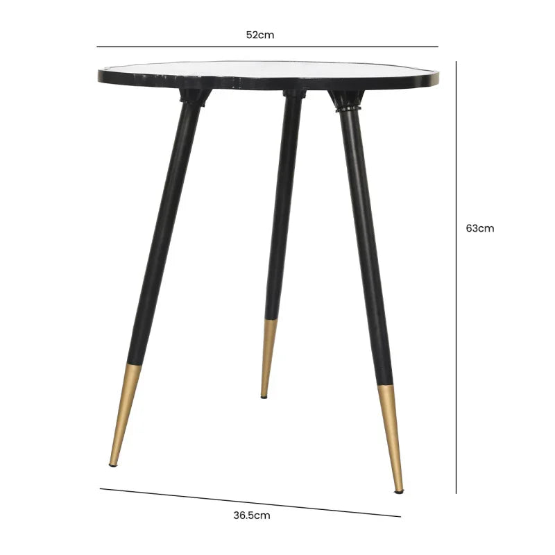 62.5cm White and Grey End Table