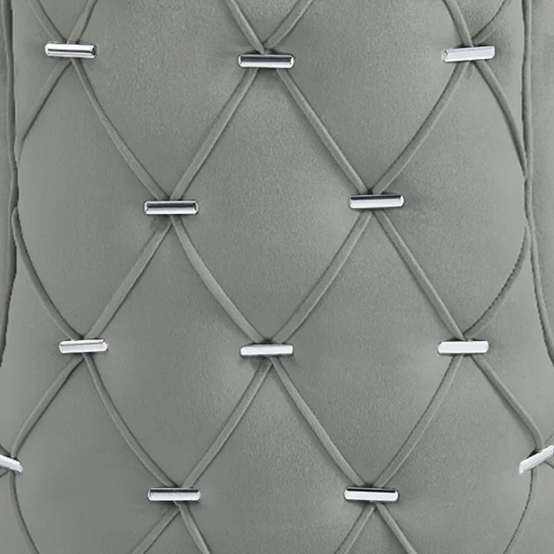 Casas Grey Velvet Dining Chair with Chrome Legs