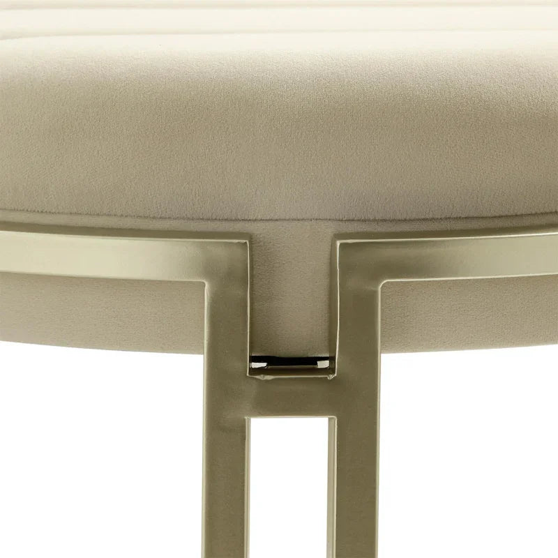 120cm Cream Velvet Tufted Bench with Champagne Legs