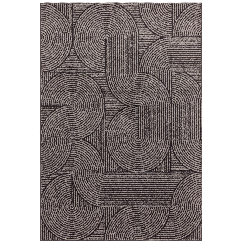 Muse Charcoal Swirl Rug MU01 Rug - Image 1
