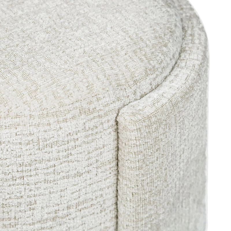 43cm Taupe Chenille Round Stool