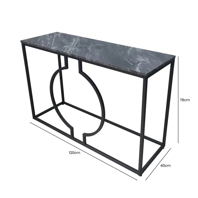 Alora Black Metal Console Table - KD