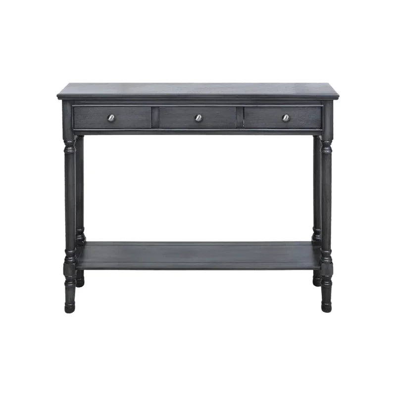 Delta Medium 3 Drawer Console Table Grey with Ball Design Hadle