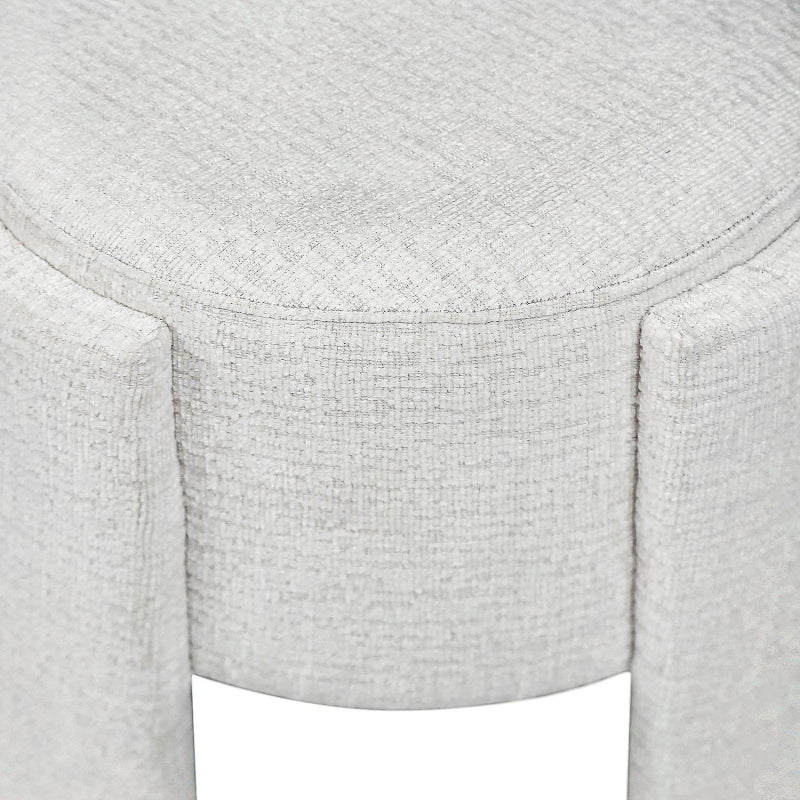43cm Ivory Chenille Round Stool