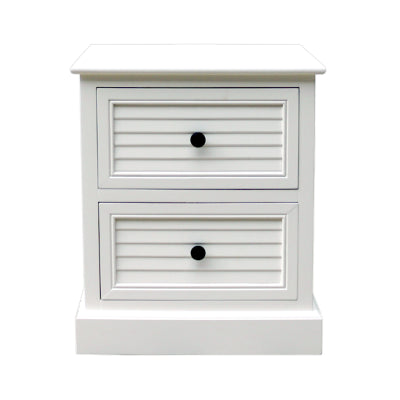 Elise 2 Drawer Bedside Cabinet Pearl White