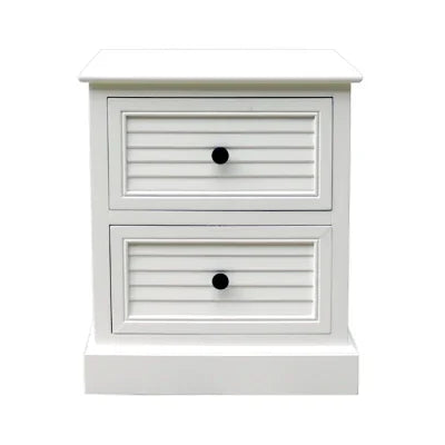 Elise 2 Drawer Bedside Cabinet Pearl White