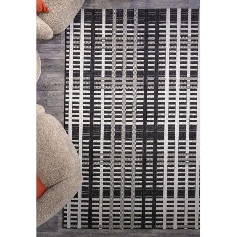 Patio 22 Black Grid Rug - Image 2