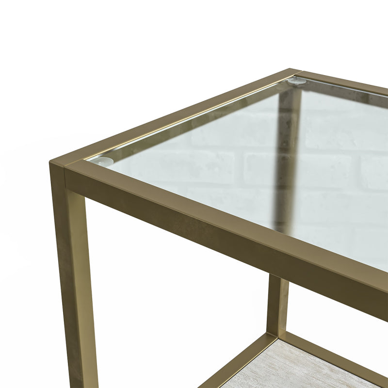 4-Tier Square Display Unit Cream and Gold