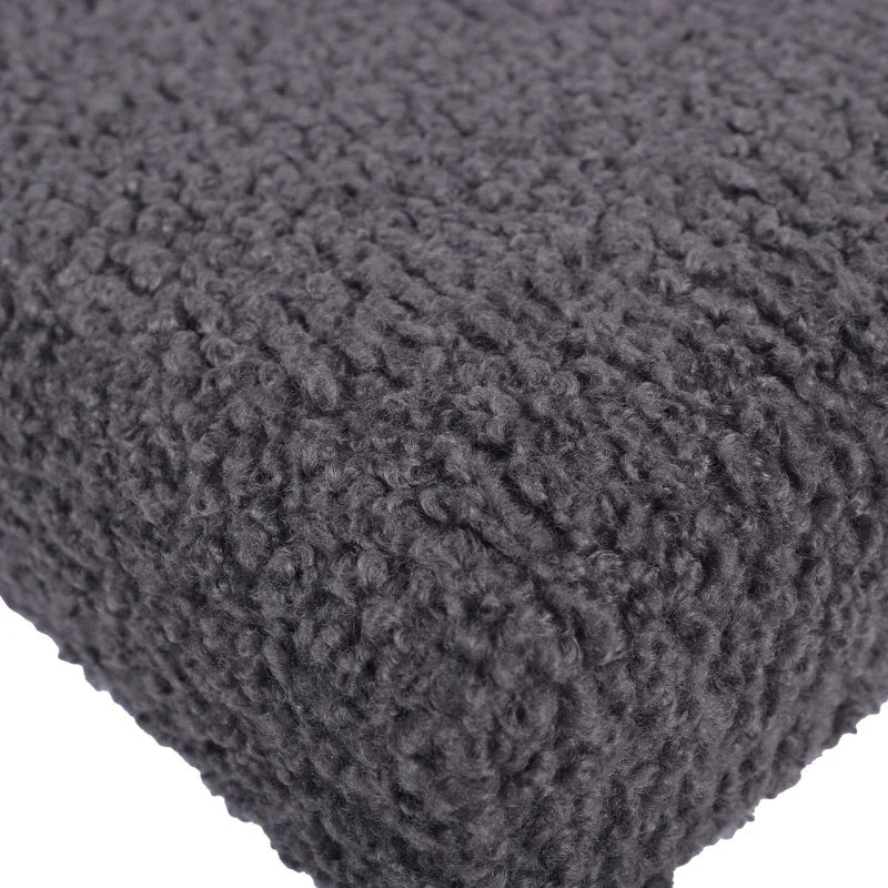 Charcoal Grey Boucle Bench with Gold Legs - KD