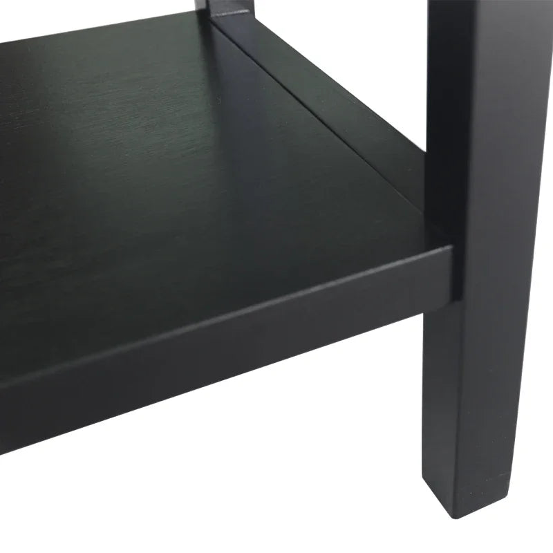 Lindon Black Wood End Table