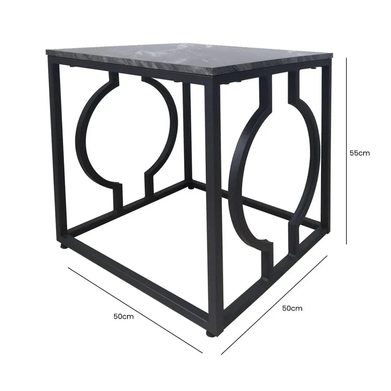 Alora Black Metal End Table - KD