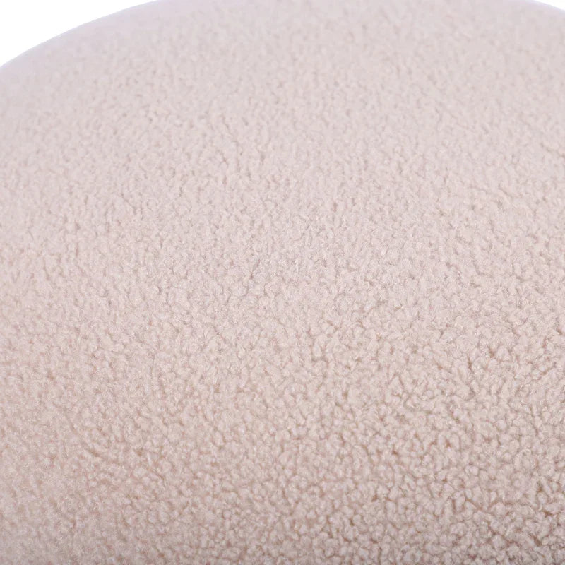 Beige Boucle Ottoman