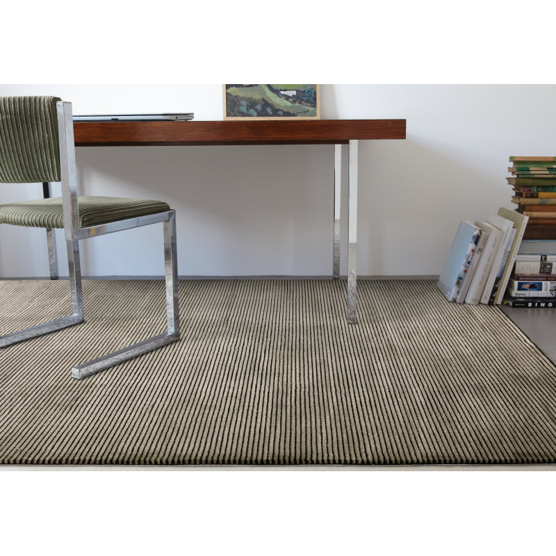 Kuza Plain Stripe Khaki Rug - Image 5