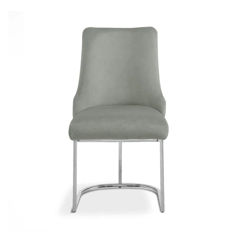 Casas Grey Velvet Dining Chair with Chrome Legs