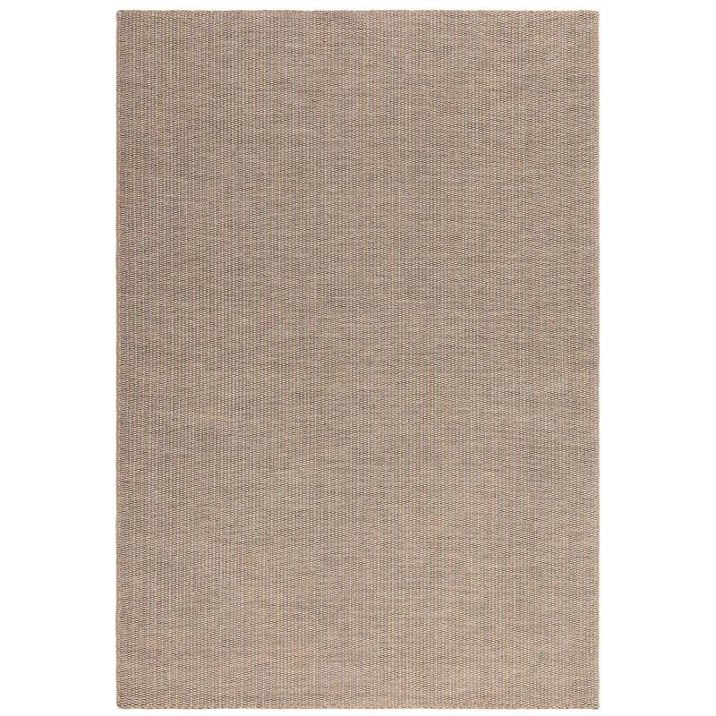 Beige woven area rug with subtle texture, rectangular shape, displayed on white background