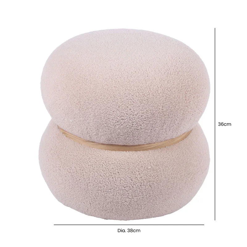 Beige Boucle Ottoman