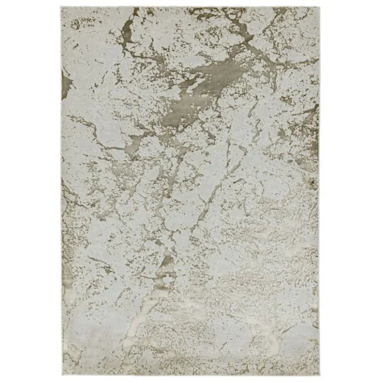Beige and cream abstract area rug with textured marble pattern