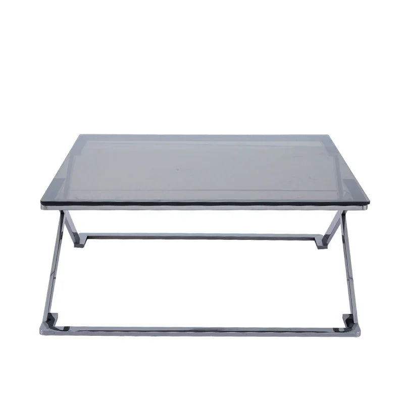 Axel Grey Gunmetal Coffee Table with Smoke Glass Top