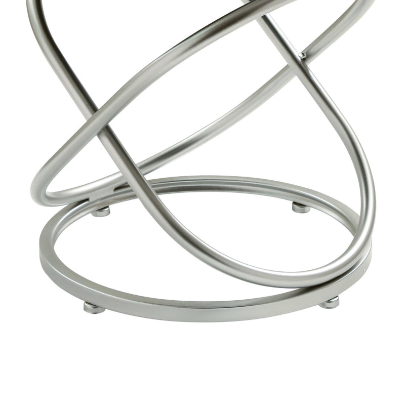 46cm Taupe Velvet Rizzo Stool with Matte Silver Legs