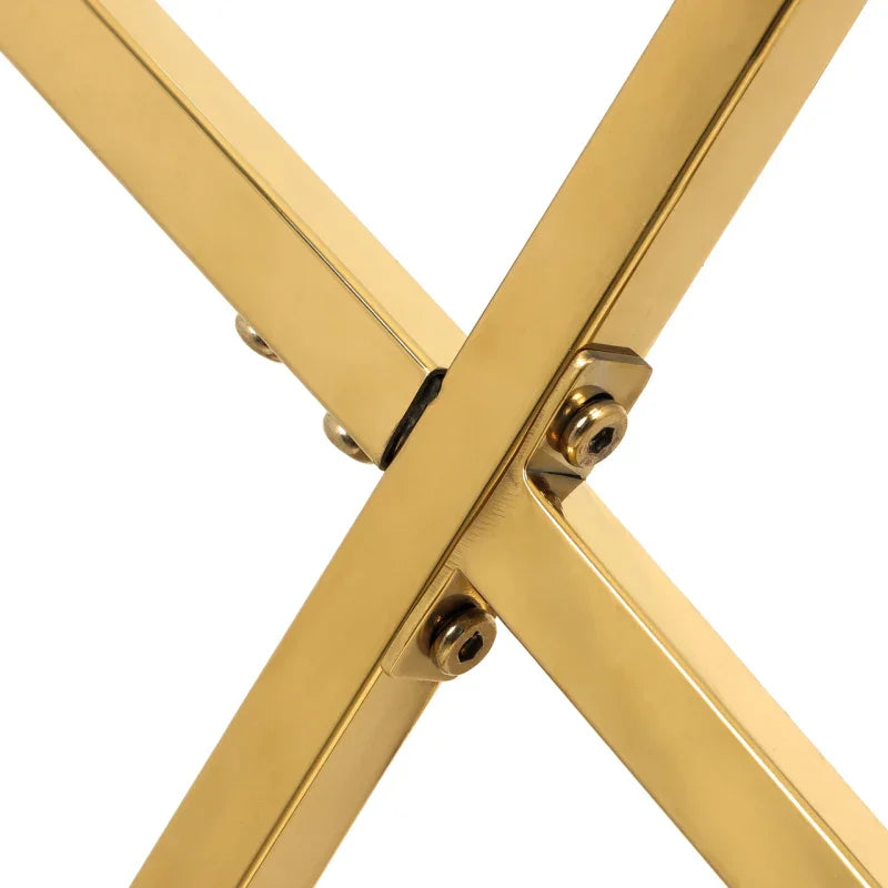 Rizzo Gold End Table Glass