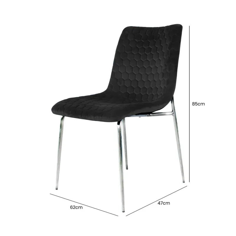 Zula Black Dining Chair with Chrome Legs