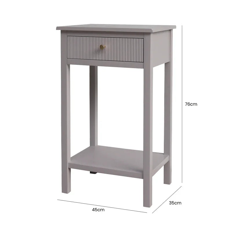 Lindon 1 Drawer End Table Summer Grey - KD