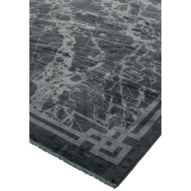 Zehraya ZE03 Grey Border Rug - Image 4