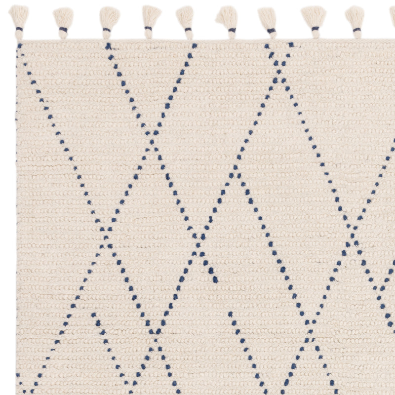 Nepal Cream/Blue Linear Rug Rug - Image 2
